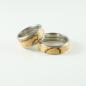 Preview: Ring Edelstahlfassung gestockte Buche